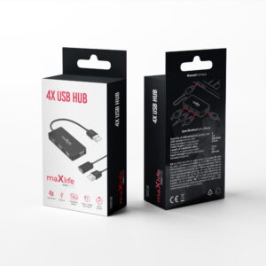 Maxlife Home Office USB 2.0 šakotuvas USB - 4x USB 0,15 m juodas + laidas 1,5 m - Image 4