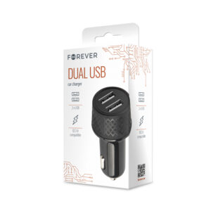 Forever automobilinis įkroviklis 1xUSB 2,4A + 1xUSB QC 3.0 LA-03 juodas - Image 2