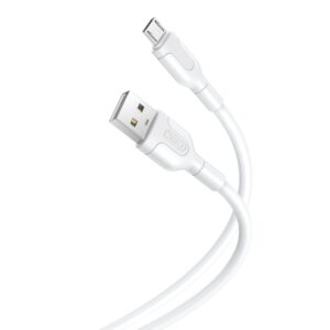 XO kabelis NB212 USB - microUSB 1,0 m 2,1A baltas