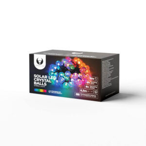 Saulės energija įkraunama LED girlianda CRYSTAL BALLS SCB61 6,5m 30 lempučių, spalvota, Forever Light - Image 4