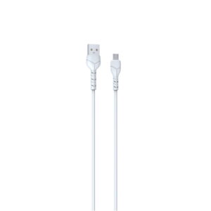 Devia laidas Kintone EC144 USB - MicroUSB 1,0 m 2,1A baltas - Image 2