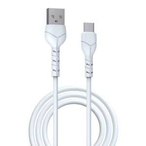 Devia laidas Kintone EC145 USB - USB-C 1,0 m 2,1A baltas