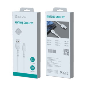 Devia laidas Kintone EC145 USB - USB-C 1,0 m 2,1A baltas - Image 4