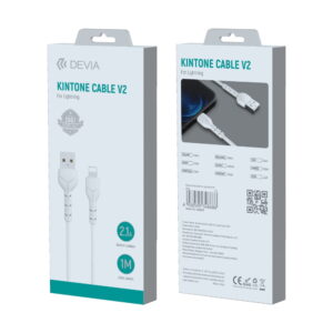 Devia laidas Kintone EC143 USB - Lightning 1,0 m 2,1A baltas - Image 6