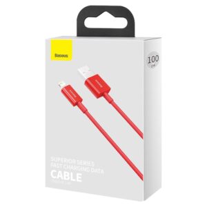 Baseus laidas Superior USB - Lightning 1,0 m 2,4A raudonas - Image 7