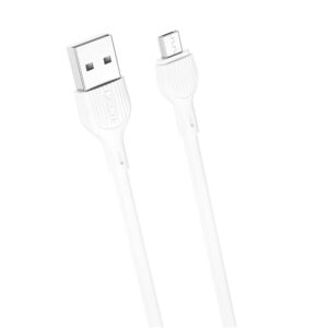 XO kabelis NB200 USB - microUSB 1,0m 2.1A baltas