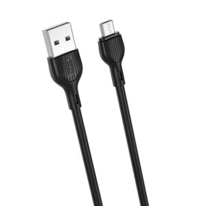 XO laidas NB200 USB - microUSB 1,0m 2.1A juodas