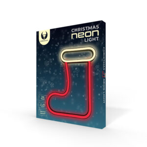 Neoninė LED KALĖDINĖ KOJINĖ balta raudona FLNE23 Forever Light - Image 9