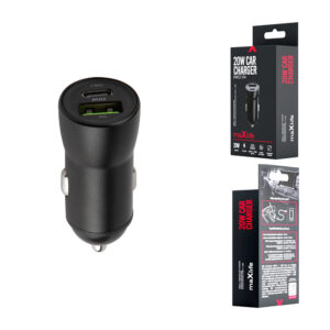 Maxlife MXCC-04 PD QC automobilinis įkroviklis 1x USB-C 1x USB 20W juodas - Image 5
