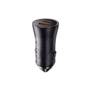 Baseus automobilinis įkroviklis Golden Contactor Max PD 60W 1x USB 1x USB-C tamsiai pilkas - Image 2