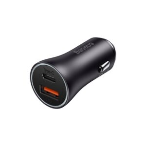 Baseus automobilinis įkroviklis Golden Contactor Max PD 60W 1x USB 1x USB-C tamsiai pilkas - Image 4