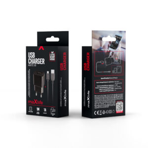 Maxlife MXTC-01 įkroviklis 1x USB 1A juodas + microUSB laidas - Image 5