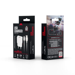 Maxlife MXTC-01 įkroviklis 1x USB 2.1A baltas + USB-C laidas - Image 7