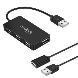 Maxlife Home Office USB 2.0 šakotuvas USB - 4x USB 0,15 m juodas + laidas 1,5 m