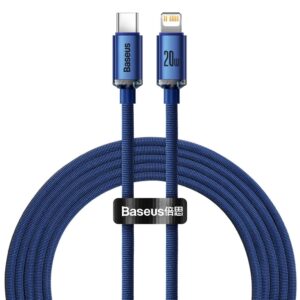 Baseus laidas Crystal Shine USB-C - Lightning 2,0 m 20W mėlynas