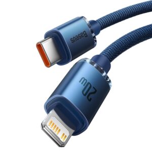 Baseus laidas Crystal Shine USB-C - Lightning 2,0 m 20W mėlynas - Image 2