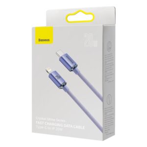 Baseus laidas Crystal Shine USB-C – Lightning 2,0 m 20W violetinis - Image 7