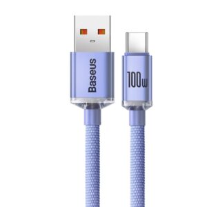 Baseus laidas Crystal Shine USB - USB-C 1,2 m 100W violetinis - Image 2
