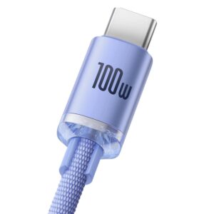 Baseus laidas Crystal Shine USB - USB-C 1,2 m 100W violetinis - Image 3