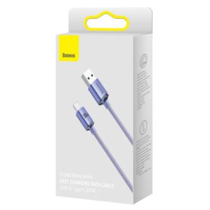 Baseus laidas Crystal Shine USB - USB-C 1,2 m 100W violetinis - Image 6