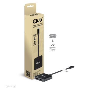 I/O HUB USB-C TO HDMI 2PORT/MST CSV-1558 CLUB3D - Image 1