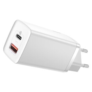 Baseus sieninis įkroviklis GaN2 Lite PD 65W 1x USB-C 1x USB baltas - Image 2