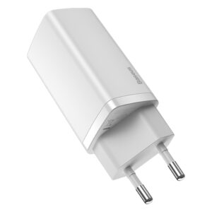 Baseus sieninis įkroviklis GaN2 Lite PD 65W 1x USB-C 1x USB baltas - Image 3