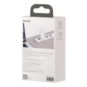 Baseus sieninis įkroviklis GaN2 Lite PD 65W 1x USB-C 1x USB baltas - Image 7