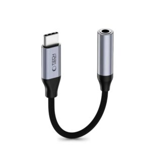 TECH-PROTECT ULTRABOOST ADAPTERIS USB-C Į MINI JACK 3.5MM DAC IRON GREY - Image 2
