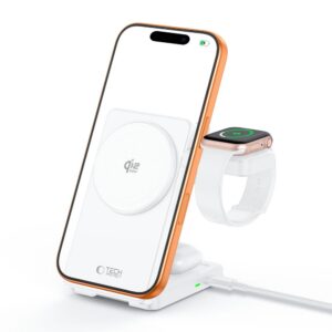 Tech-Protect A56 3IN1 MAGNETINIS MagSafe BELAIDIS ĮKROVIKLIS 25W QI2.2 BALTAS - Image 2