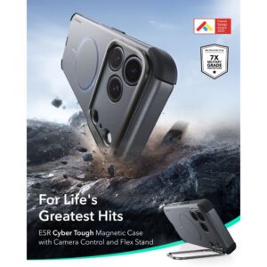 ESR CYBER TOUGH DĖKLAS SU STOVU IR MagSafe Apple iPhone 17 PRO / 18 PRO PILKAS - Image 2