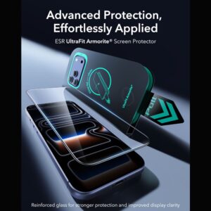GRŪDINTAS STIKLAS ESR ULTRAFIT ARMORITE TEMPERED GLASS 2-PACK Apple iPhone 17 PRO MAX / 18 PRO MAX JUODAS - Image 3