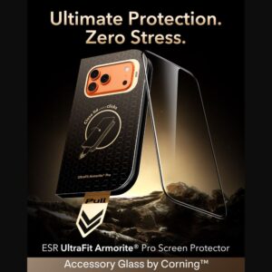 GRŪDINTAS STIKLAS ESR ULTRAFIT ARMORITE PRO TEMPERED GLASS Apple iPhone 17 PRO / 18 PRO BLACK - Image 2