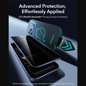 PRIVATUMĄ UŽTIKRINANTIS STIKLAS ESR ULTRAFIT ARMORITE GRŪDINTAS STIKLAS 2 VNT. Apple iPhone 18 PRO PRIVACY - Image 3