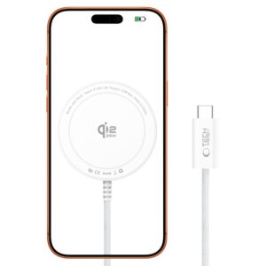 TECH-PROTECT A54 MAGNETINIS MAGSAFE BELAIDIS ĮKROVIKLIS 25W QI2.2 BALTAS - Image 2