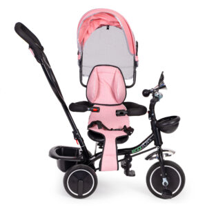 Triratis su besisukančia sėdyne, stogeliu, rožinis, ECOTOYS - Image 3