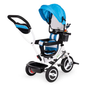 Triratis su besisukančiu stogeliu, patvariais guminiais ratais, mėlynas ECOTOYS - Image 3
