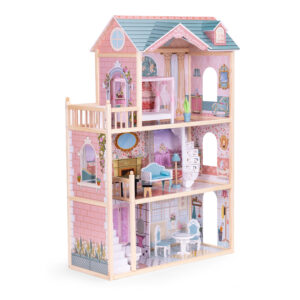 Didelis medinis lėlių namelis, 3 aukštai, 11 baldų, ECOTOYS - Image 3