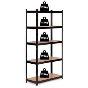 Metalinė lentyna daiktams 180x90x40 cm garažui ar rūsiui, 5 lentynos, 875 kg keliamoji galia ModernHome - Image 3