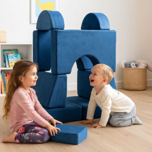 Modulinis fotelis vaikams „pasidaryk pats“ 8 minkštos pagalvėlės sulankstomas - mėlynas ECOTOYS - Image 3