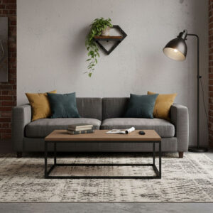 Sieninis gėlių stovas, pakabinama lentyna gėlėms ir dekoracijoms, Loft stiliaus rombo formos, ModernHome - Image 3