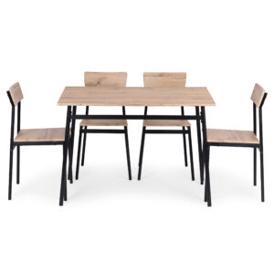 Valgomojo baldų komplektas stalas + 4 kėdės MALMO ModernHome - Image 3