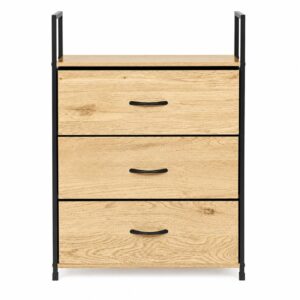 Spintelė su 3 medžiaginiais stalčiais 60 cm lentynų blokas tekstilinis organizatorius loft ModernHome - Image 3
