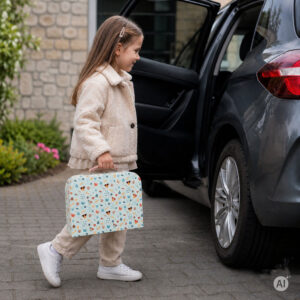 Gyvūnų prekių parduotuvė lagamine, dviaukštė, mediniai baldai, 23 priedų rinkinys ECOTOYS - Image 3