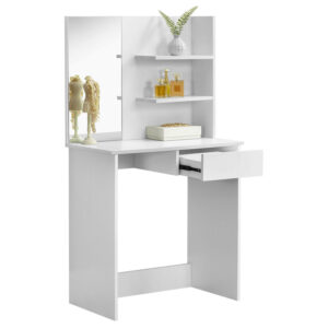 Modernus tualetinis staliukas su dideliu veidrodžiu ir lentynomis ModernHome - Image 3