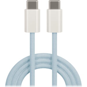Maxlife MXUC-06 laidas USB-C - USB-C 1,0 m 20W mėlynas nailoninis