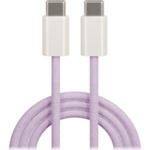 Maxlife MXUC-06 laidas USB-C - USB-C 1,0 m 20W violetinis nailoninis