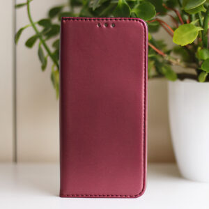 Išmanusis magnetinis dėklas Motorola Moto G67 5G / G77 5G bordo spalvos - Image 10