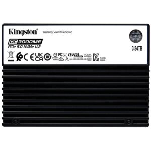 SSD|KINGSTON|SSD series DC3000ME|3.84TB|NVMe|NAND flash technology 3D TLC|Write speed 5800 MBytes/sec|Read speed 14000 MBytes/sec|Form Factor U.2|TBW 7.008 TB|MTBF 2000000 hours|SEDC3000ME/3T8 - Image 1
