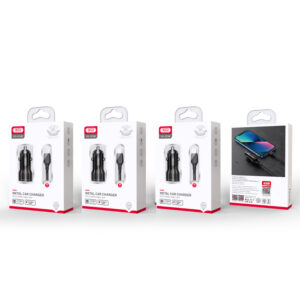 XO automobilinis įkroviklis CC48 2x USB 2,4A juodas + USB-C laidas - Image 3